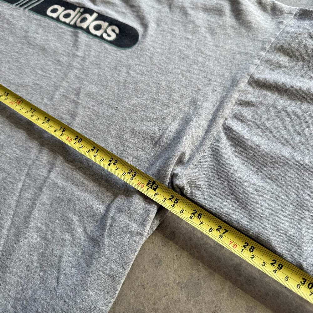 Vintage 90s Adidas Grey Graphic Logo T-Shirt Men's 2XL - Picture 3 of 5